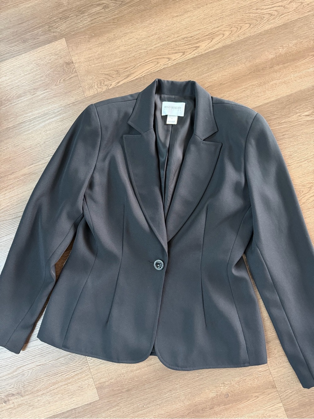 Hugo Buscati Black Single-Button Tailored Blazer
